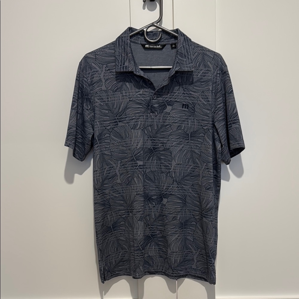 Men's Blue Patterned Polo Shirt